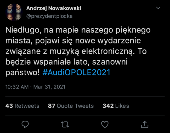 AudiOPOLE, Płock, prezydent