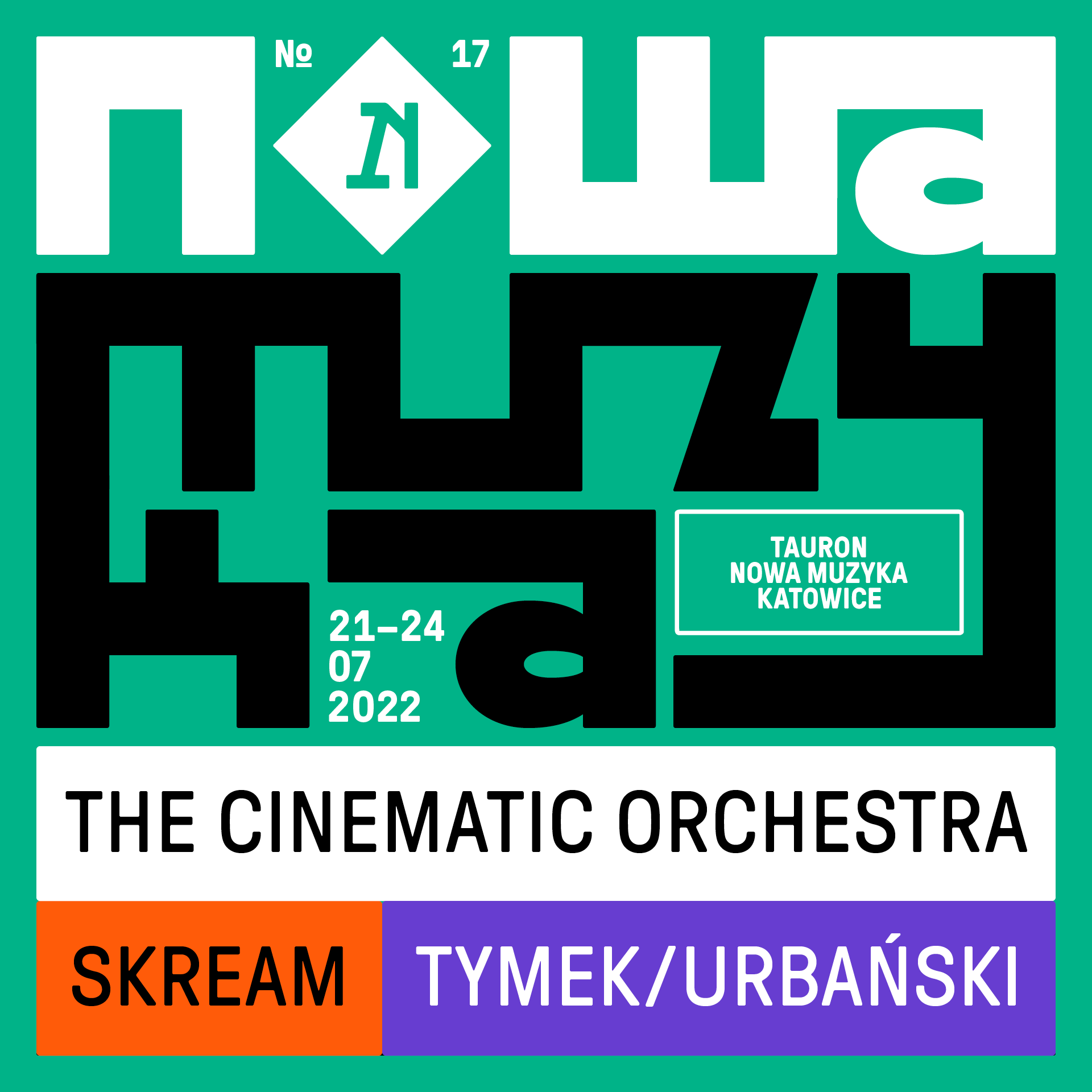 Tauron Nowa Muzyka 2022 ogłasza kolejne gwiazdy The Cinematic Orchestra Skream Tymek/Urbański